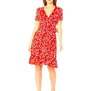 Women's Cap-Sleeve Faux-Wrap Dress (xs)